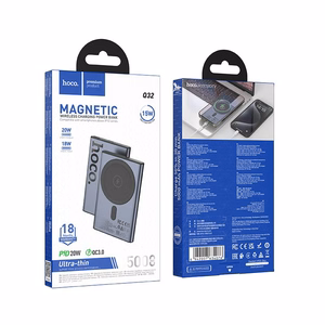 Portatīvais lādētājs saderīgs ar MagSafe Hoco 5000 mAh QC PD 20W Q32 metāla pelēks