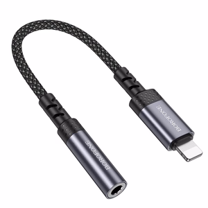 Borofone adapteris BV24 Graceful - Lightning uz jack 3,5 mm - pelēks