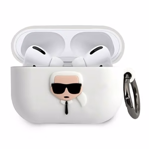 Karl Lagerfeld KLACAPSILGLWH AirPods Pro maciņš balts Silicone Ikonik
