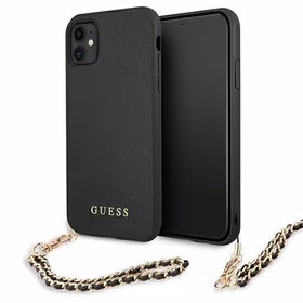 Guess Saffiano Chain viedtālruņa apvalks iPhone 11 6.1" / Xr - Melns
