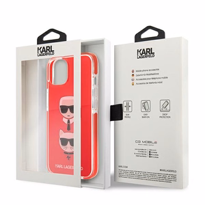Karl Lagerfeld Karl & Choupette Head viedtālruņa apvalks iPhone 13 mini - sarkans