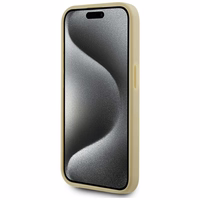 Karl Lagerfeld Wrinkled Metal Signature viedtālruņa apvalks iPhone 15 Pro - zelta