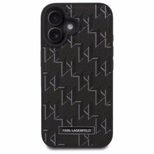 Karl Lagerfeld Hot Stamp MagSafe iPhone 16 Plus apvalks - melns