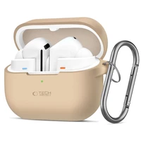 Tech-Protect silikona apvalks ar āķi Samsung Galaxy Buds 3 / 3 Pro - brūna