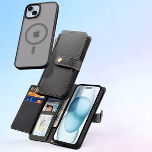 Ādas viedtālruņa apvalks Dux Ducis Lawa iPhone 15 - melns