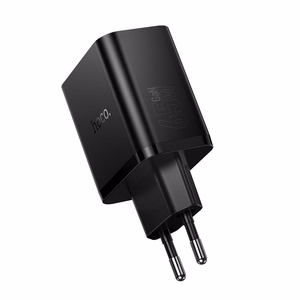 tālruņa lādētājs Hoco 2x USB C + USB A QC3.0 PD 3A 65W N75 melns