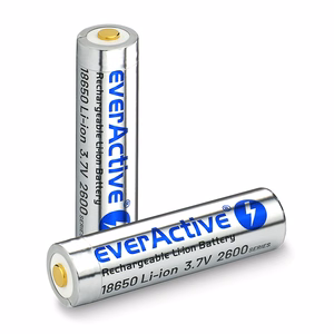 everActive 18650 3,7V Li-ion 2600 mAh baterija ar micro USB uzlādi un aizsardzību, kaste