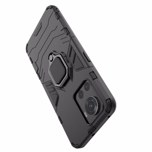 Ring Armor bruņots hibrīda apvalks ar magnētisko turētāju OnePlus Ace Melns