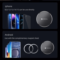 FORCELL F-GRIP MagFlex magnētiskais auto turētājs priekšējā stiklā un panelī, saderīgs ar MagSafe, melns