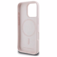 Karl Lagerfeld silikona magnētiskais viedtālruņa apvalks iPhone 16 Pro ar Nauble galvu attēliem - rozā