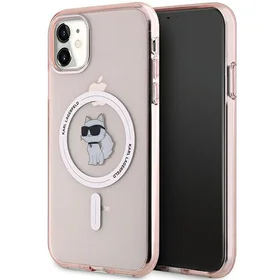 Karl Lagerfeld IML Choupette Magnētiskais viedtālruņa apvalks iPhone 11 / Xr - rozā