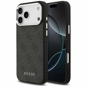 Guess 4G Classic Logo Magnētiskais viedtālruņa apvalks iPhone 17 Pro Max - melns