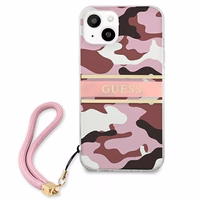Guess GUHCP13SKCABPI iPhone 13 mini 5.4" rozā/rozā cietais apvalks Camo Siksnas Kolekcija