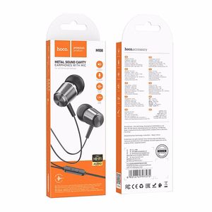 HOCO vadu austiņas Jack 3,5 mm ar mikrofonu M108 pelēkas