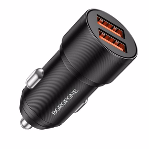 Auto lādētājs Borofone BZ19B 2xUSB-A QC3.0 36W melns