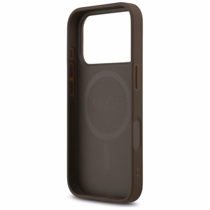 GUESS viedtālruņa apvalks IPHONE 17 Pro, saderīgs ar MagSafe GUHMP17LP4RPSW (4G Printed Stripes), brūns