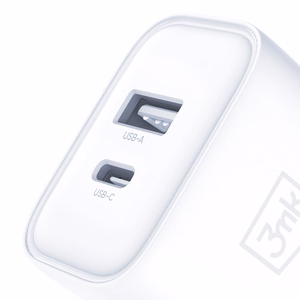 Piederumi – 3mk DualCharge 20W PD3.0 QC 3.0 PPS USB 1A1C, baltā krāsā