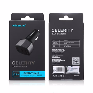 Nillkin Celerity 32 W automašīnas lādētājs ar 2 USB-A un 1 USB-C pieslēgvietu, zelta krāsā