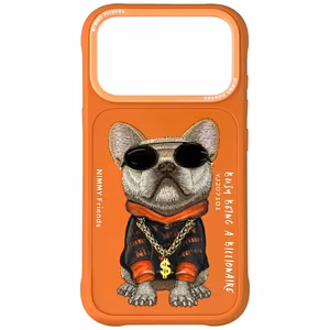 Чехол Nimmy Glasses Cool Dog для iPhone 17 Pro - оранжевый