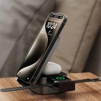 Dudao A11Pro+ 15W 3in1 indukcijas lādētājs tālrunim / viedpulkstenim / austiņām - melns