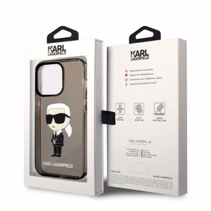 Karl Lagerfeld KLHCP14LHNIKTCK iPhone 14 Pro 6.1" melns/melns cietais apvalks Ikonik Karl Lagerfeld