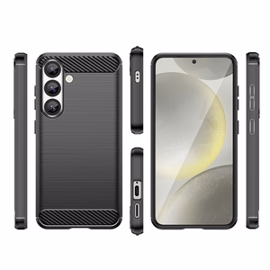 Карбоновый гибкий силиконовый чехол для Xiaomi 14T - чёрный