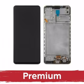 LCD displejs saderīgs ar Samsung A217 A21s melns ar rāmi OEM