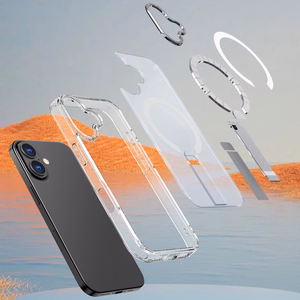 Hybrid Armor X viedtālruņa apvalks iPhone 17 ar statīvu, saderīgs ar MagSafe - caurspīdīgs
