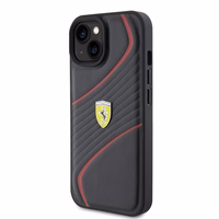 Ferrari FEHCP15SPTWK iPhone 15 6.1" melns/melns cietais apvalks Twist Metal Logo