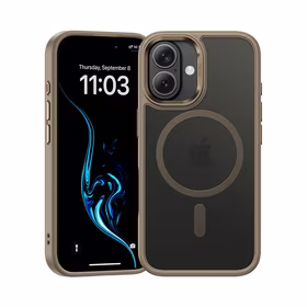 Benks magnētiskais Mist viedtālruņa apvalks ar metāla rāmi Iphone 16, titāna krāsā