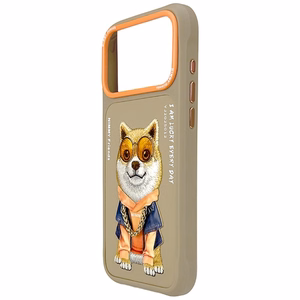 Bēšs NIMMY STILĪGS SUNS AR BRILLĒM vāciņš modelim IPHONE 18 Pro/17 Pro