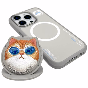 AmazingThing Nimmy Glasses Cool Cat MagSafe apvalks viedtālrunim iPhone 16 Pro Max – pelēks