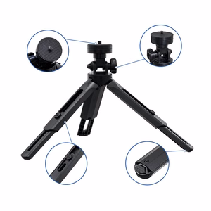 Mini statīva selfiju nūjas turētājs telefonam, kamerai un GoPro, 16-21 cm - melns