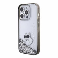 KARL LAGERFELD KLHCP15LLKCNSK IPHONE 15 PRO 6.1 "CAURSPĪDĪGS HARDCASE LIQUID GLITTER CHUPETTE