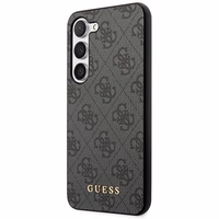 Guess GUHCS23SG4GFGR S23 S911 pelēks/pelēks cietais apvalks 4G Metal Gold Logo