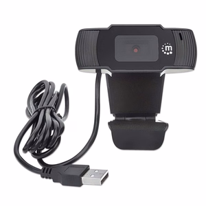 Manhattan USB tīmekļa kamera, 2 megapikseļi, 1080p Full HD, USB-A, integrēts mikrofons, regulējams stiprinājums, 30 kadri sekundē, melna, triju gadu garantija