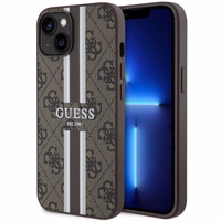 Guess GUHMP14SP4RPSW iPhone 14 6.1" brūns/brūns cietais apvalks 4G Printed Stripes MagSafe