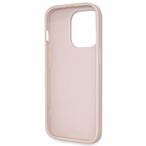 Guess GUHCP14LP4TDSCPP apvalks iPhone 14 Pro - rozā krustenisks 4G metāla logotips