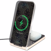 Guess 4G MagSafe MagSafe salokāms 2in1 15W induktīvais lādētājs - brūns
