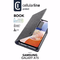 Cellularline Book maciņš - Samsung Galaxy A15 4G / 5G maciņš (melns)