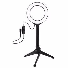 LED Ring Lamp 12cm with Desktop Tripod Mount up to 21.8cm, USB