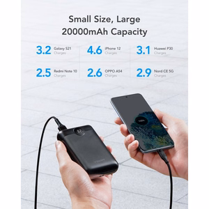 VEGER portatīvais lādētājs 20000 mAh PD QC3.0 2A 22,5W S20 (W2053) melna