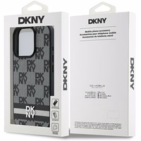 DKNY šachī raksts un drukātas svītras apvalks iPhone 16 Pro Max melns