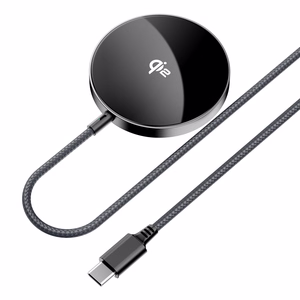 Acefast E24 Qi2 15W magnētiskais induktīvais lādētājs ar 1.2m USB-C kabeli - melns