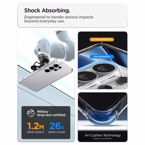 SPIGEN futrālis ULTRA HYBRID priekš SAMSUNG S26 Ultra crystal clear