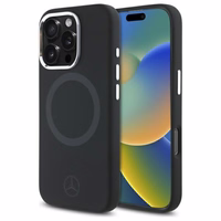 Mercedes silikona tonālais logotips Magnētiskais viedtālruņa apvalks iPhone 16 Pro - melns
