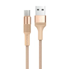 Borofone Kabelis BX21 Izcils - USB uz Micro USB - 2,4A, 1 metrs, zelta krāsa