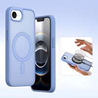 Dux Ducis Lawa iPhone 16e ādas apvalks ar noņemamu magnētisko maku - zils