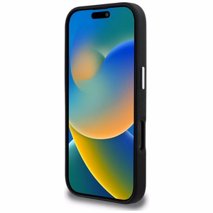 Karl Lagerfeld FW Grained Signature Logo Maciņš iPhone 16 Pro - melns