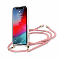 Guess GUHCP12SCRTVSPI iPhone 12 mini 5.4" rozā/rozā cietais apvalks Script Vintage